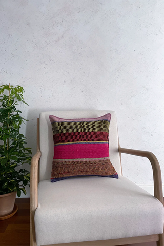 Cojín peruano étnico multicolor