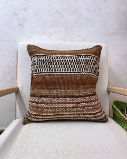 Cojín Étnico Peruano Marrón y Beige 50x50