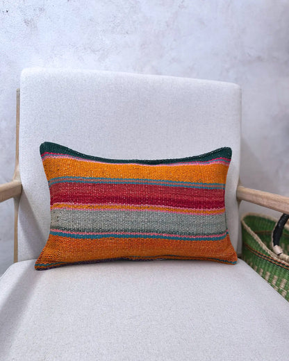 Cojín Étnico a Rayas Peruano Multicolor 30x50