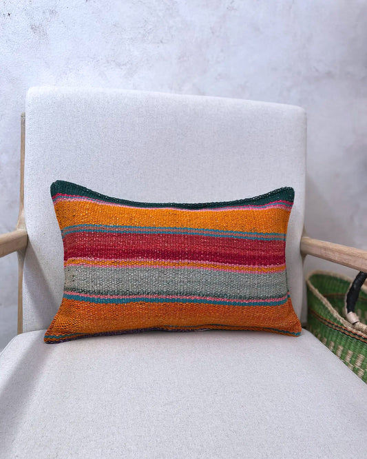 Cojín Étnico a Rayas Peruano Multicolor 30x50