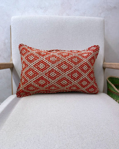 Cojín Étnico Peruano Naranja y Beige 30x50