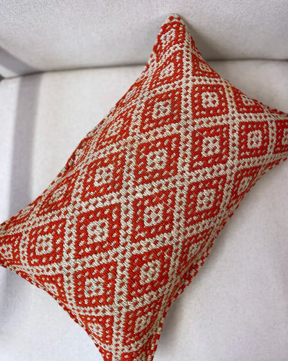 Cojín Étnico Peruano Naranja y Beige 30x50