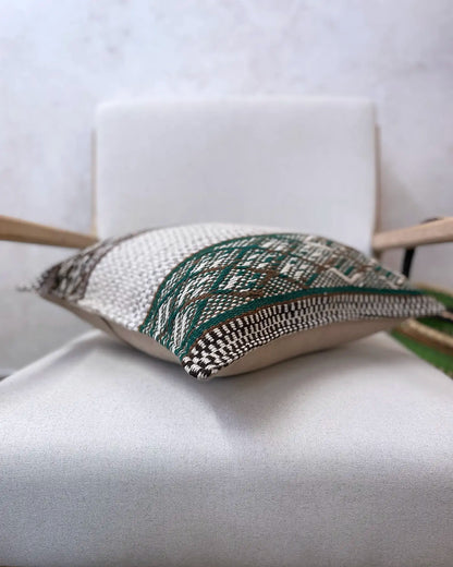 Cojín Étnico Peruano Beige y Verde 50x50