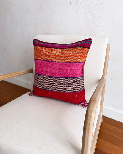 Cojín Étnico Peruano Rosa y Naranja 50x50