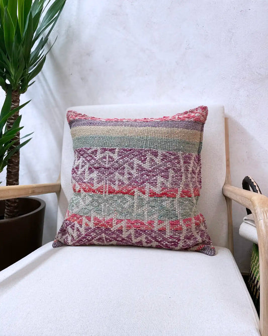 Peruvian Ethnic Cushion Green and Purple 50x50