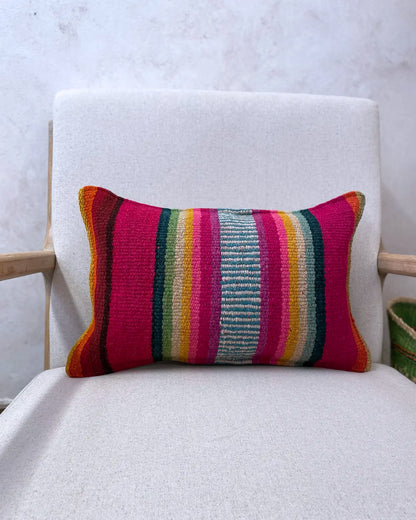 Cojín Artesanal a Rayas Multicolor 30x50