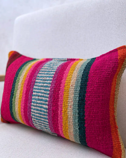 Cojín Artesanal a Rayas Multicolor 30x50