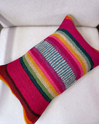Cojín Artesanal a Rayas Multicolor 30x50
