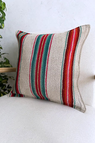 Cojín peruano beige y verde