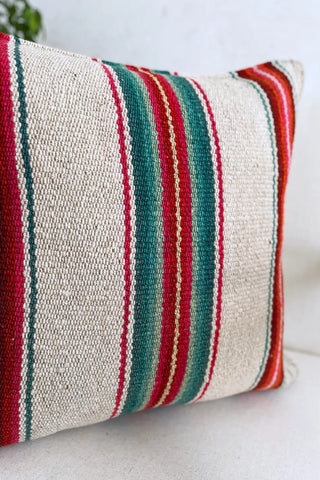 Cojín peruano beige y verde