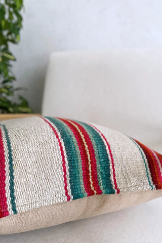 Cojín peruano beige y verde