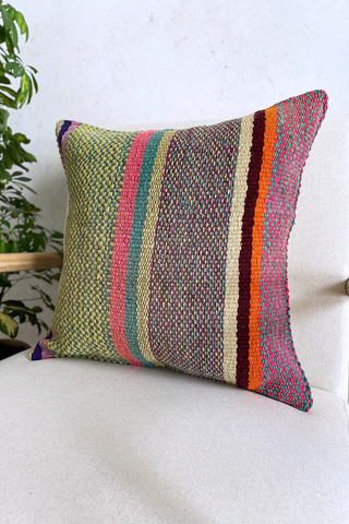 Cojín peruano amarillo y verde