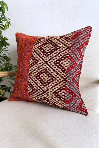 Cojín peruano étnico multicolor
