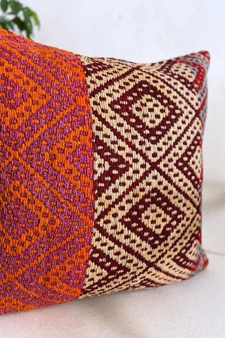 Cojín peruano étnico multicolor