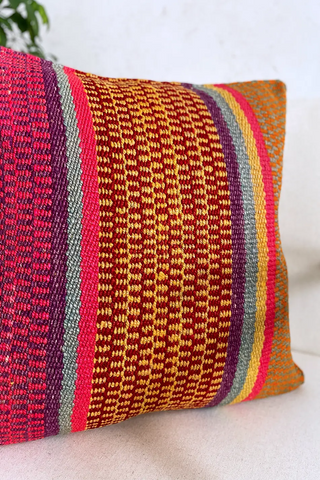 Cojín peruano étnico multicolor
