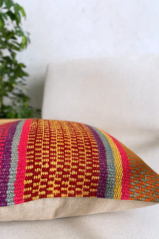 Cojín peruano étnico multicolor