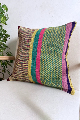 Cojín peruano étnico multicolor