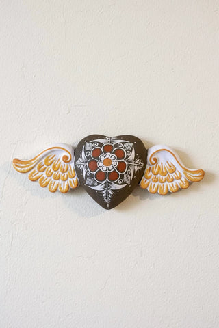 Peruvian Brown Hand Painted Heart