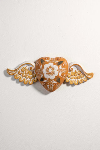 Peruvian Hand Painted Orange Heart