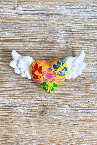 Corazón de cerámica peruano - Amarillo