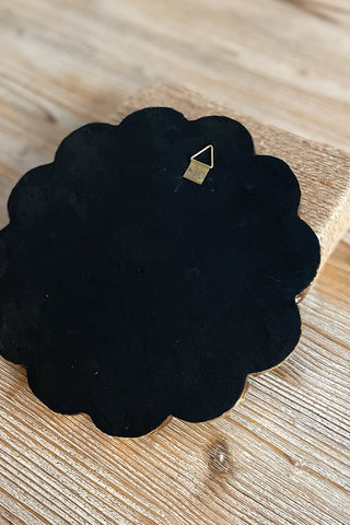 Espejo peruano pintado a mano, 20 cm - Negro