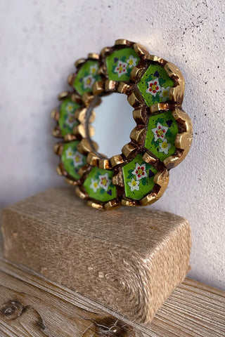 Espejo peruano pintado a mano, 15 cm - Lima