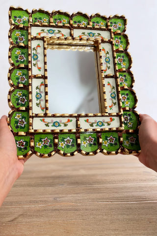 Espejo peruano pintado a mano, 30 cm - Lima