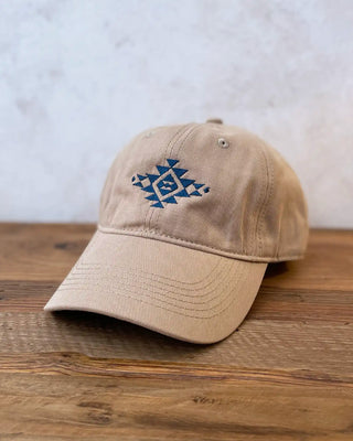 Gorra original con bordado étnico Beige y Azul