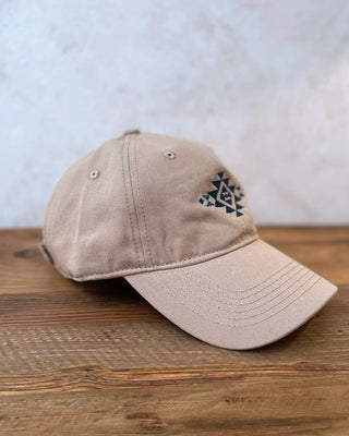 Gorra original con bordado étnico Beige y Azul