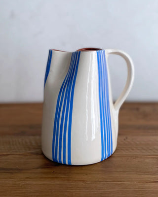 Jarra de cerámica Rayas, 1 L - Cielo