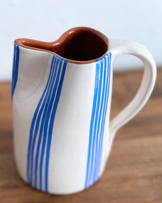 Jarra de cerámica Rayas, 1 L - Cielo