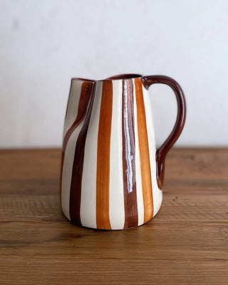 Jarra de cerámica Rayas, 1 L - Tierra
