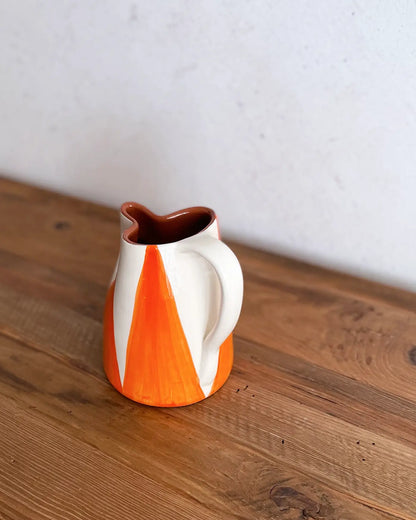 Jarra Artesanal de Cerámica Triángulos Naranja 1 L