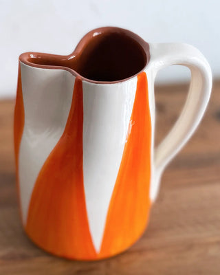 Jarra de cerámica Triángulos, 1 L - Naranja