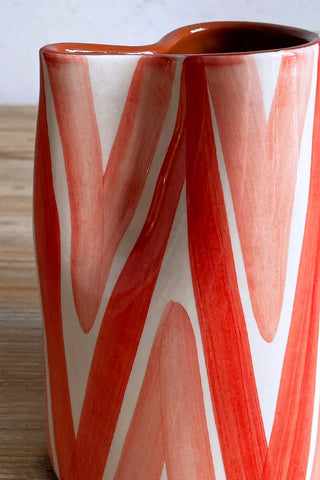 Jarra de cerámica Triángulo Doble, 1 L - Rojo