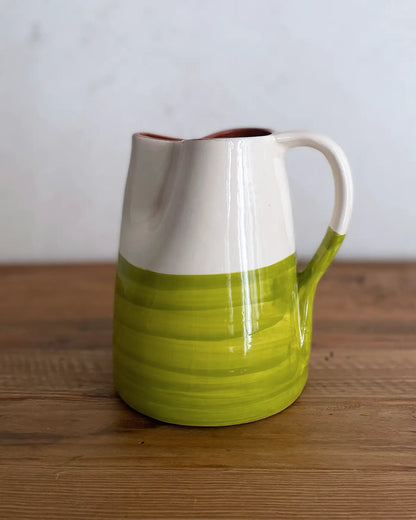 Jarra de Cerámica Artesanal Dos Colores Verde 1 L