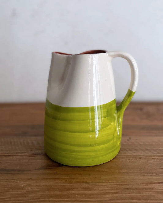 Jarra de Cerámica Artesanal Dos Colores Verde 1 L