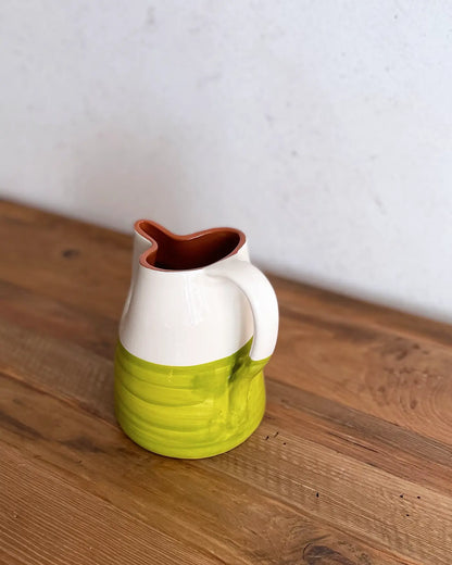 Jarra de Cerámica Artesanal Dos Colores Verde 1 L