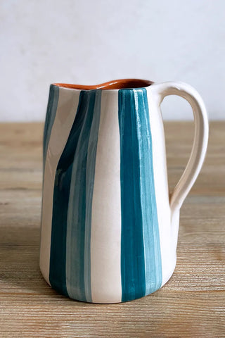 Jarra de cerámica Raya Doble, 1 L - Azul Deep