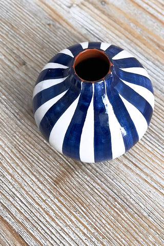 Jarroncito Rayas Esfera, 12 cm - Navy