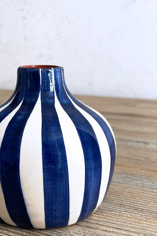 Jarroncito Rayas Esfera, 12 cm - Navy