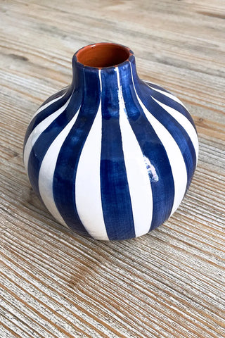 Jarroncito Rayas Esfera, 12 cm - Navy