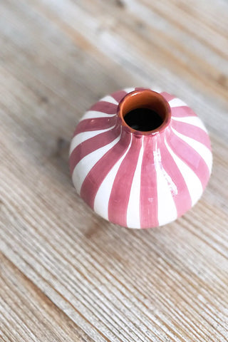 Jarroncito Rayas Esfera, 12 cm - Rosado