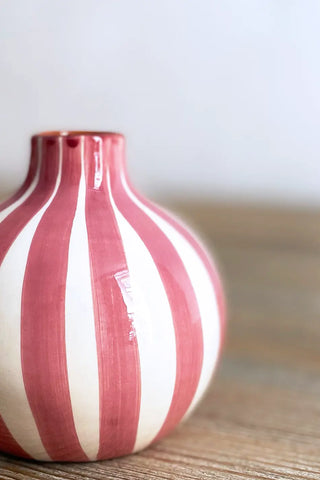 Jarroncito Rayas Esfera, 12 cm - Rosado