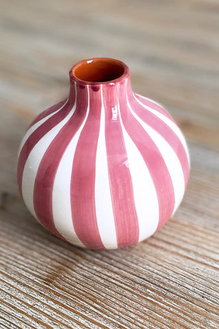 Jarroncito Rayas Esfera, 12 cm - Rosado