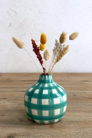 Jarroncito Cuadros Esfera, 12 cm - Turquesa