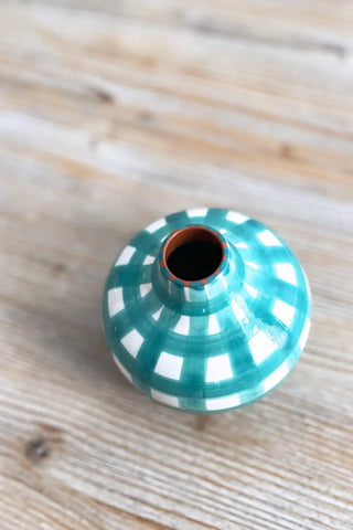 Jarroncito Cuadros Esfera, 12 cm - Turquesa