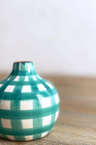 Jarroncito Cuadros Esfera, 12 cm - Turquesa