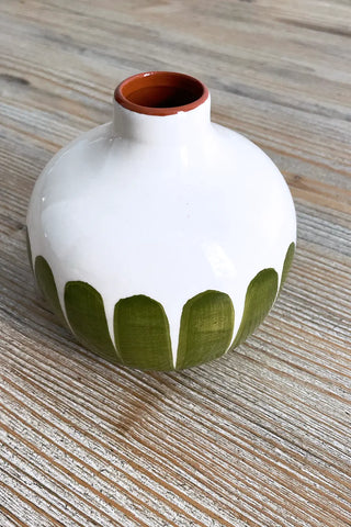 Jarroncito Dedos Esfera, 12 cm - Oliva