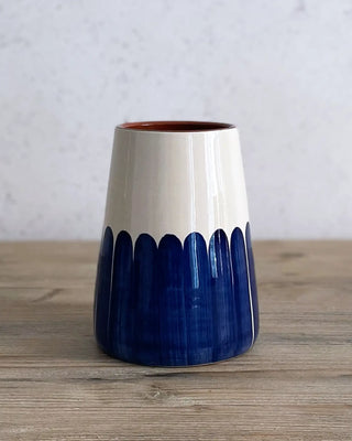 Jarrón artesanal Dedos Vulcano, 17 cm - Navy